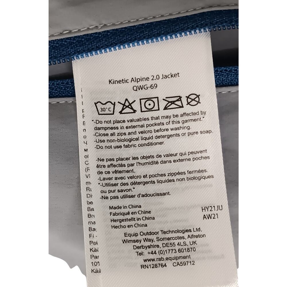 New Rab Kinetic Alpine 2.0 Jacket XXL Blue Softshell Hooded BuildGroup Logo - Picture 11 of 12